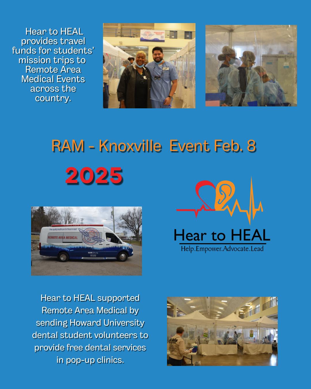 RAM Knoxville event recap with mission trip support, mobile clinic, and dental service images.